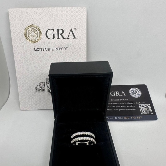Moissanite Diamond Ring Enhancer Wedding Band GRA Certified Jewelry Size 5.5 - Picture 9 of 11